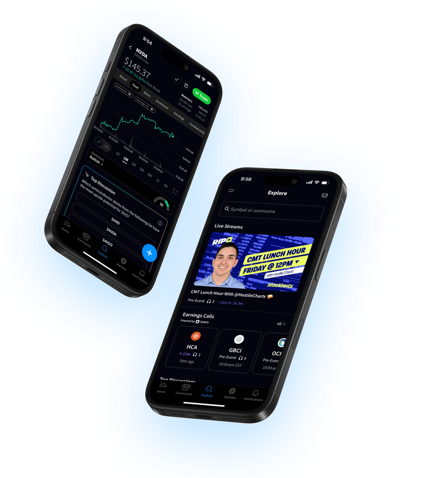 Stocktwits mobile app and YouTube video